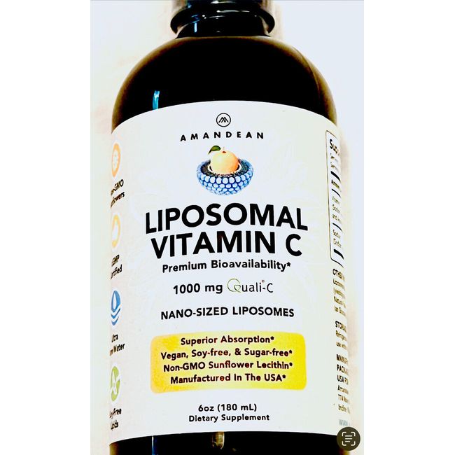 Liquid Liposomal Vitamin C 1000mg Supplement Better than capsules Immune 08/2023