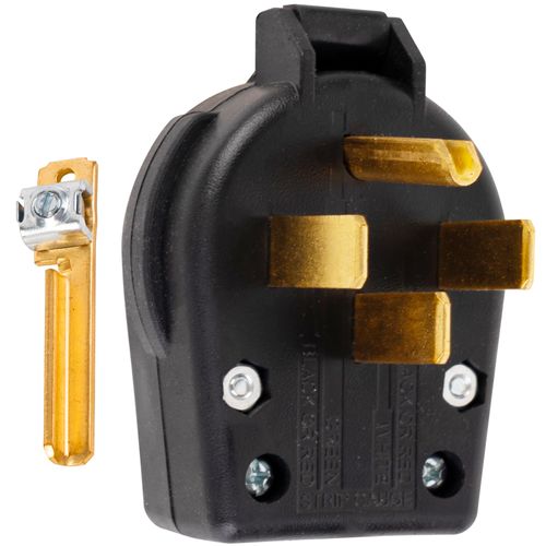 BlueStars NEMA 14-30P & 14-50P Plug Interchangeable Straight Blade Angle Plug, 30/50A 125/250V 3 Pole 4 Wire Used for Ranges Dryers Generators, UL Listed