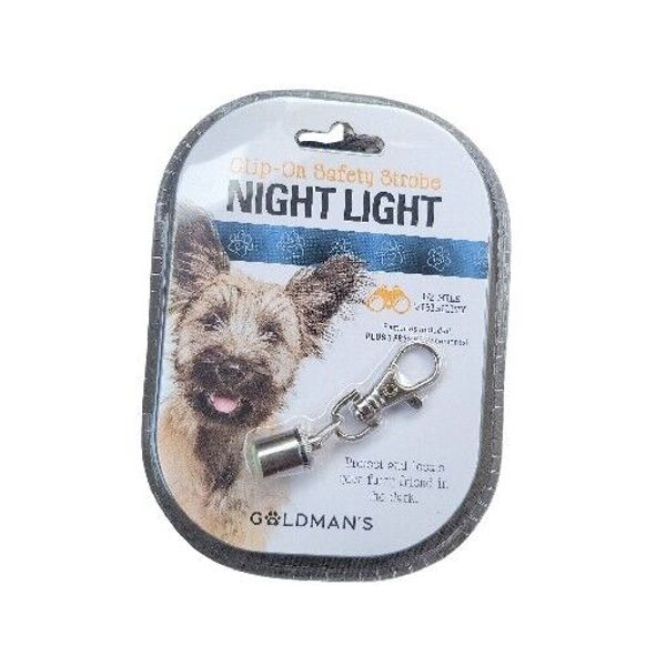 Goldmans Dog Pet Clip On Collar Night Safety Strobe Light Keychain Pendant