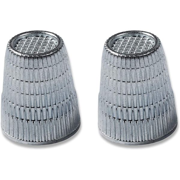 HAND Slip-Stop Silver Finger Tip Thimbles Diameter 18mm, Pack of 2