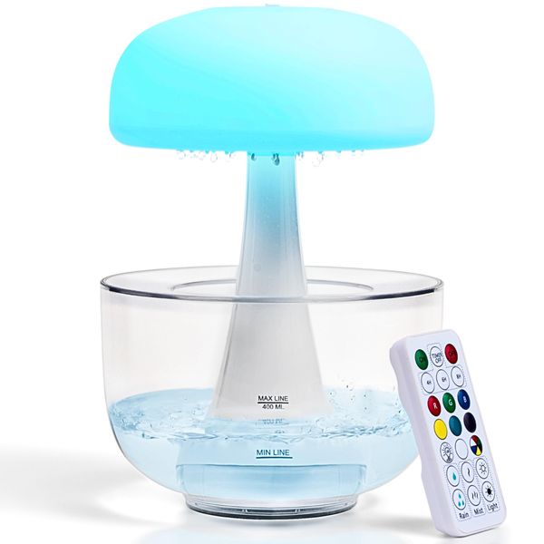 DINACO Rain Cloud Humidifier Aroma Diffuser Humidifier Raincloud with Remote Control and Night Light Diffuser Relaxing with Raining Cloud Diffuser Rain Drop humidifier Sound