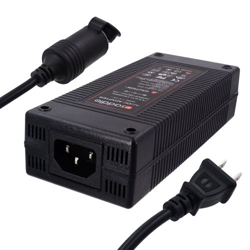 iSaddle 110V AC to 12V 10A DC Power Converter - 110V-240V AC Wall Plug to 12V DC Car Cigarette Lighter Socket Transformer/w Built-in Fan for Car Vacuum Air Compressor Fridge Power Supply Adapter 120W