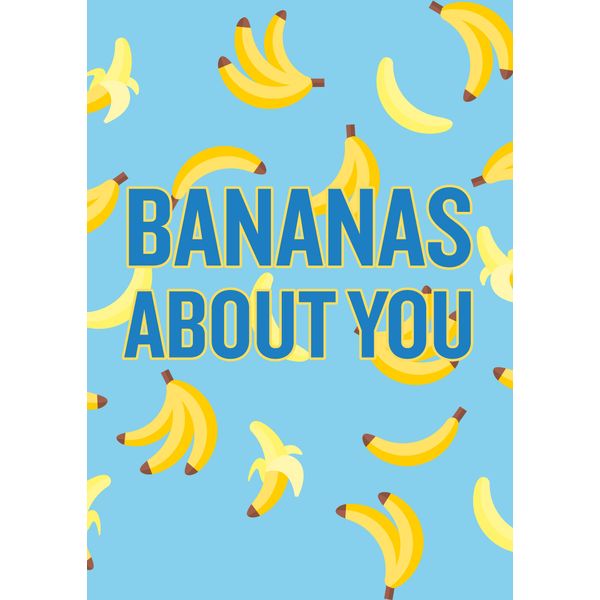 Valentines RUDE 22 BANANAS ABOUT YOU card
