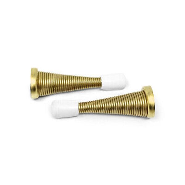 Grip Tight Tools FL211BL3" Flexible Spring Doorstop Step Bright Brass Finish
