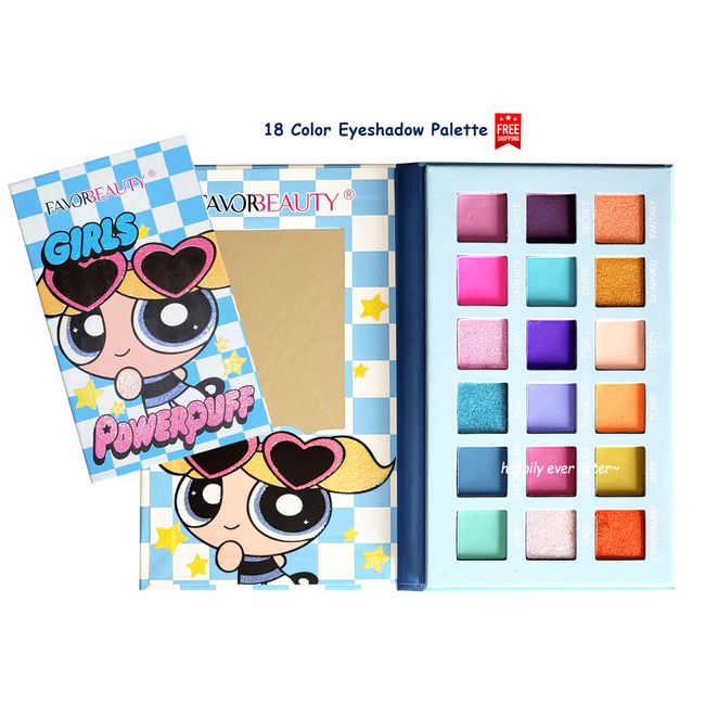 Favor Beuaty 18 Colors Eyeshadow Palette - Powerpuff Eyeshadow Palette