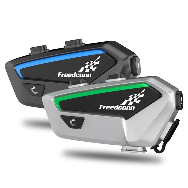 FreedConn Motorcycle Bluetooth Headset FX 2PCS(FX Silver+Black) Used