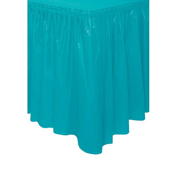 Unique Party 50124 - Plastic Teal Table Skirt, 14ft