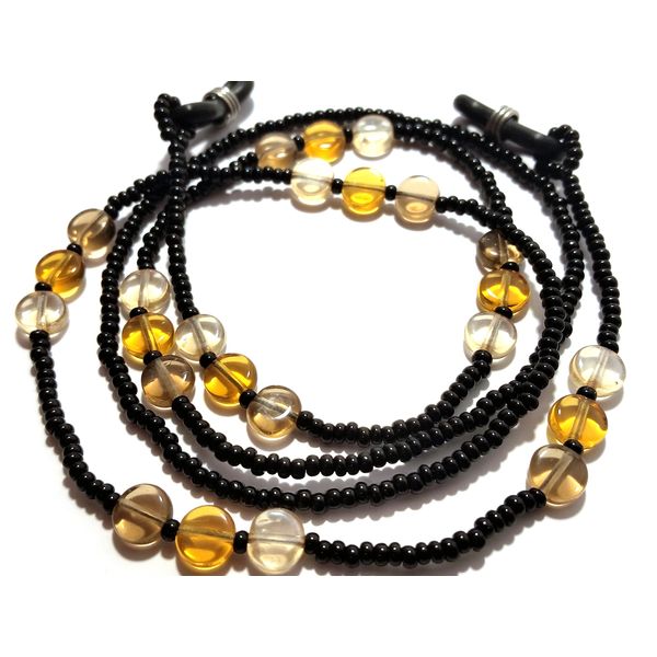 De Suave Eyeglass Cord- Chicklet (Amber)