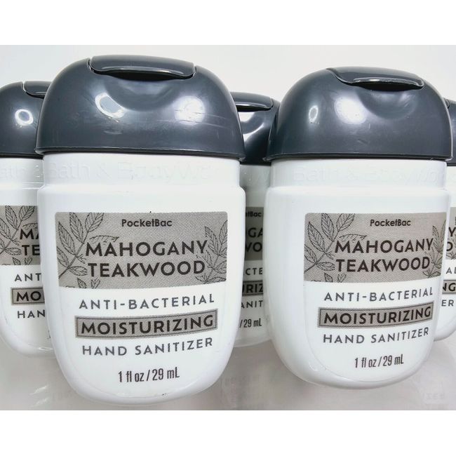 5 MAHOGANY TEAKWOOD Moisturizing Sanitizer POCKETBAC 1oz Bath & Body Works NEW