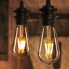 Vintage E27 Lamp Holder, Backlite Edison Screw E27 Bulb Holder, External Thread Retro Style E27 Light Bulb Holder, DIY Pendant Socket (Black 2 Pack)