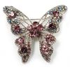 Dazzling Lilac Diamante Butterfly Brooch (Silver Tone)