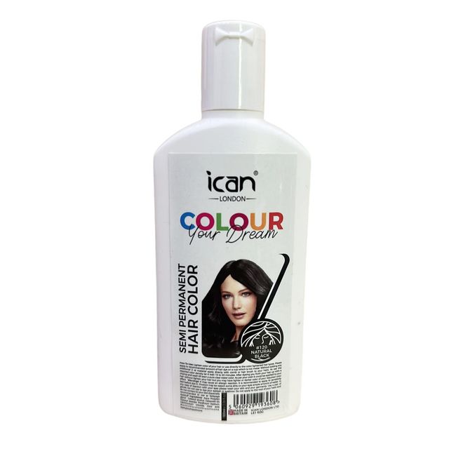 ican London Colour Your Dream Semi Permanent Hair Color 100ml (120-NATURAL BLACK)