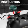 PlayRealm NO Falling Off Thumbstick Extender & Silicone Grip 2 Sets for PS5 & PS4 Controller (Turbo Green)