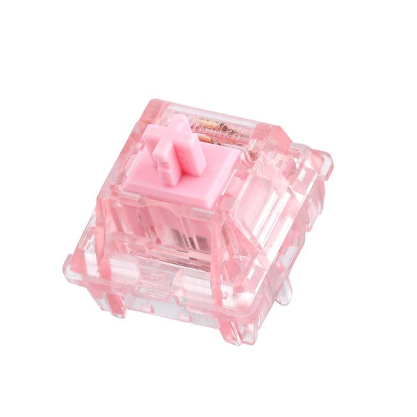 EPOMAKER Dawn Pink 38gf Linear Mechanical Keyboard Switch, 30 Pieces 5 Pins Switch Set with POM Stem, Translucent PC Housing, for Gaming DIY Keyboard