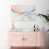 Pink Wall Art Abstract Wall Decor Blush Pink and Gray Canvas Artwork Modern Water Flow Shape Pictures Hand Painted Oil Paintings Large Framed Art for Living Room Bedroom Office 36" x 24"