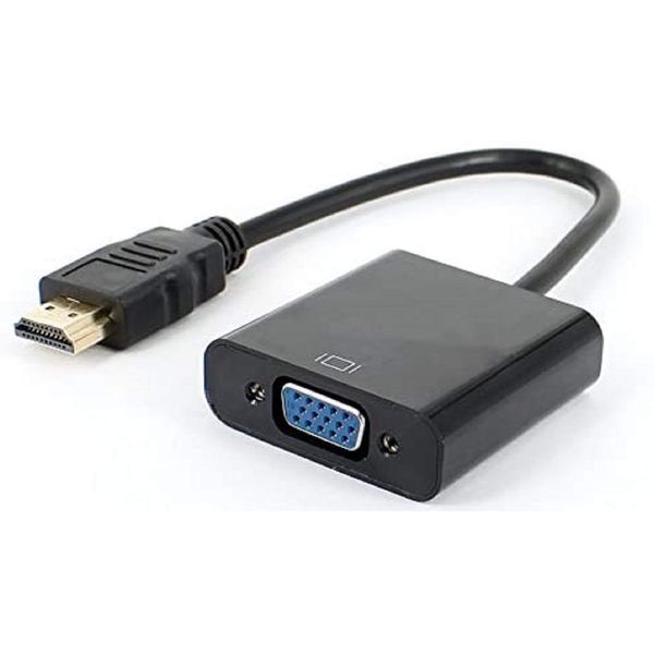 HDMI to VGA Converter Cable, HDMI to VGA Converter, Adapter, HDMI Male to VGA Female, D-SUB, 15 Pin, No Power Supply, Supports Projector, PC, HDTV or DVD, Supports 1080P