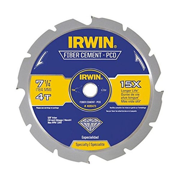 IRWIN PCD Fiber Cement Saw Blade, 7 1/4, 4-Tooth (4935473)