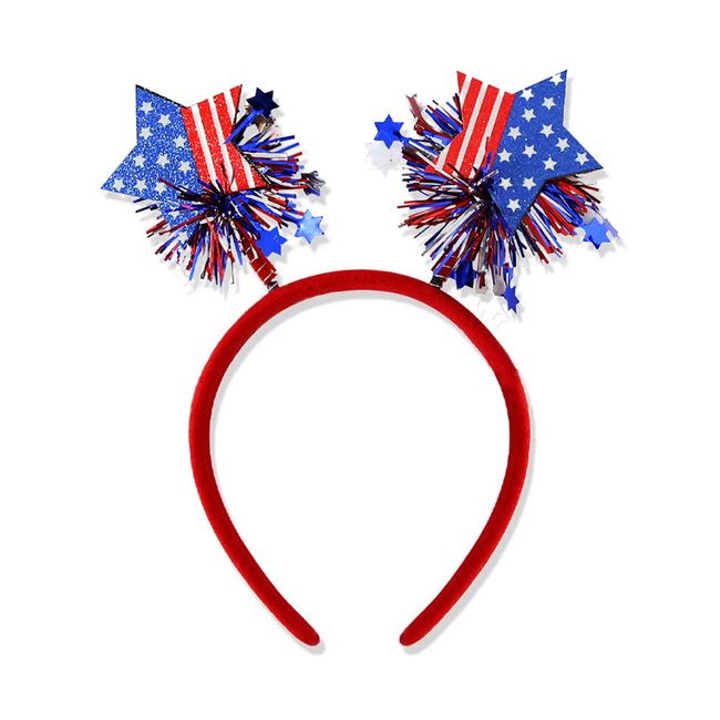 BELSITA 4th of July Headbands Independence Day Hair Bands USA Flag Star Head Bopper for Patriotic Theme Party Hair Supplies Fourth of July Headwear Head Band for Adult Kids Hair Accessories 1Pcs