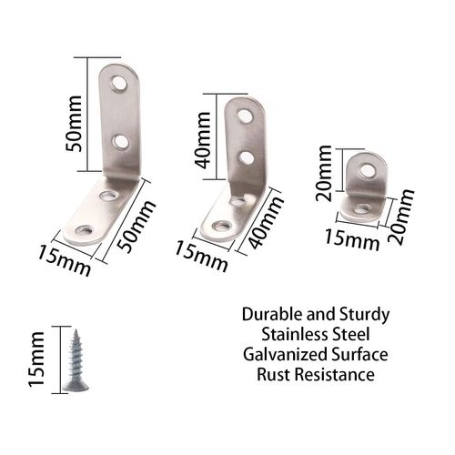 L Brackets for Wood Right Angle Bracket 28PCS Corner Brace for Shelves Zinc Plated Steel Corner Brackets 90 Degree L Shaped Brackets for Furniture Fixation