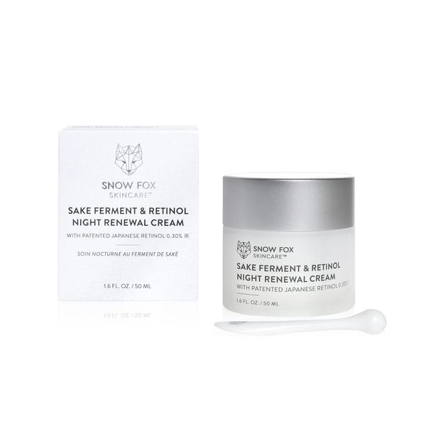 SNOW FOX SKINCARE SAKE Night Cream 50ml Japanese Retinol Rice Ferment Liquid Sake Koji Extract Made in Japan