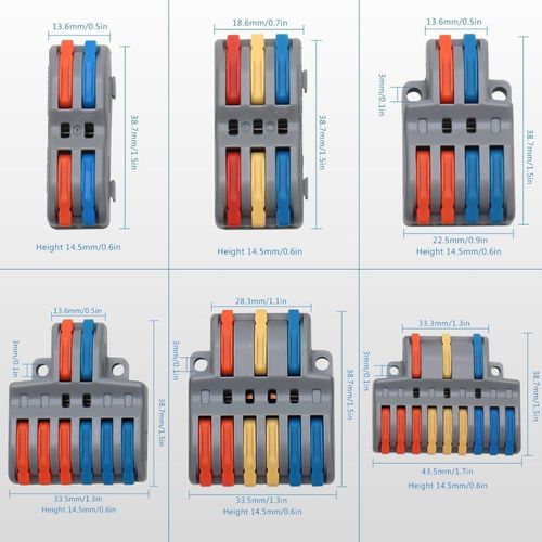 YQSIYU 52 Pcs Wire Connectors Kit 28-12AWG Quick Connect Lever Wire Connectors, Multi-Model Lever Nuts Kits