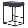 Black 24" Bar Stools 2pcs for Kitchen Counter Backless Modern Square Barstool