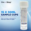 15 Urine Sample Bottles Specimen Pot Graduated Container with Lid & Label 30ml