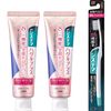 Systema Pug Plus Premium Toothpaste, Royal Herb Mint, Toothpaste, Periodontal Disease, Fluorine, 3.3 oz (95 g) x 2 Packs + Toothbrush Included