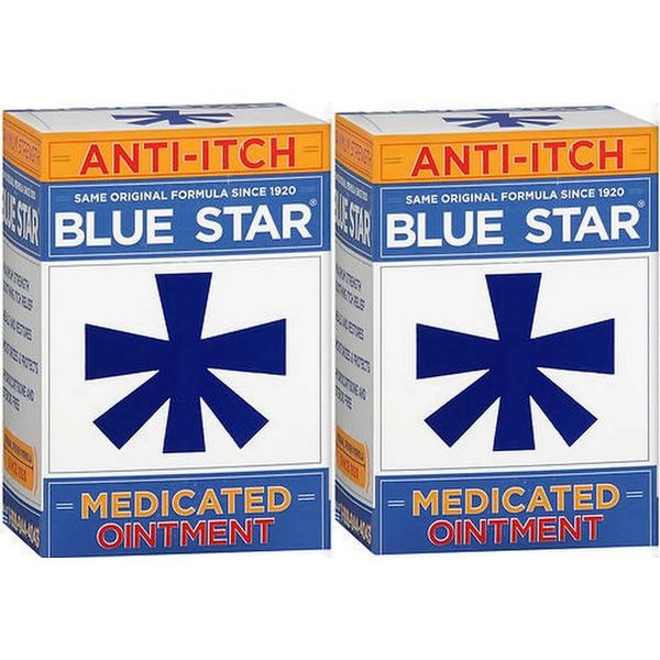 ( 2x2 ) Blue Star Ointment For Ringworm / Eczema Itching 2 oz Each Total 4 Pack