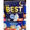 Always Ultra Thin Advanced Overnight Pads 76 Count Larger back 3x Protection Syt