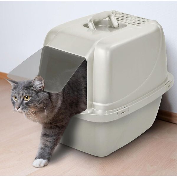 NEW Van Ness Pets Odor Control Large Enclosed Cat Litter Box, Hooded, Pearl CP6