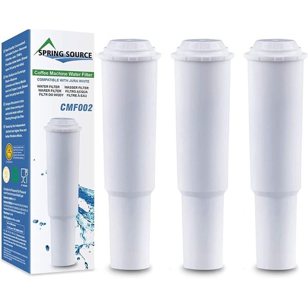 3-Pack Spring Source CMF002 Coffee Machine Water Filter Replacement For Jura Clearyl White 64553