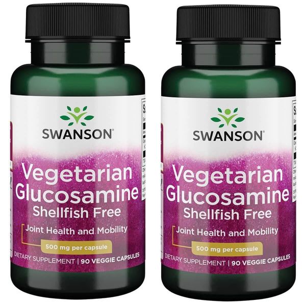 Swanson Vegetarian Glucosamine - Shellfish Free 500 Milligrams 90 Veg Capsules (2 Pack)