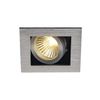SLV KADUX 1 GU10 Downlight, Angular, alu Brushed, max, 50W, Aluminium Silvergrey