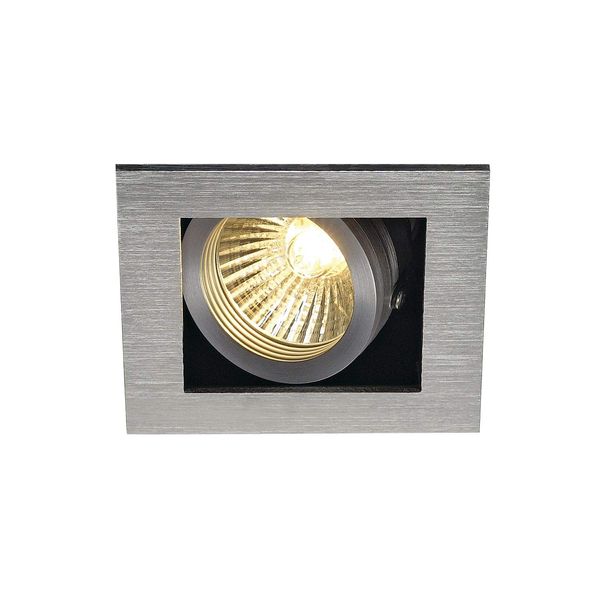 SLV KADUX 1 GU10 Downlight, Angular, alu Brushed, max, 50W, Aluminium Silvergrey