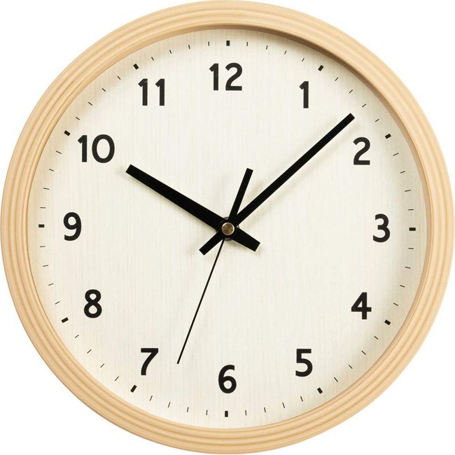 Iris Plaza PWCR-25-M Non-Radio Clock Diameter 9.8 inches (25 cm), Natural