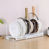 Expandable Pot and Pan Organizer Rack for Cabinet with 10 Adjustable Compartment