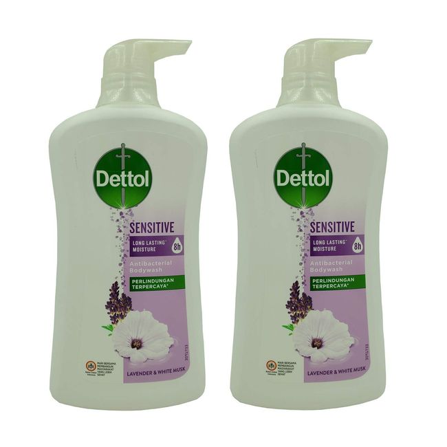 Dettol Anti Bacterial pH-Balanced Body Wash, Sensitive, 21.1 Oz / 625 Ml (Pack of 2)
