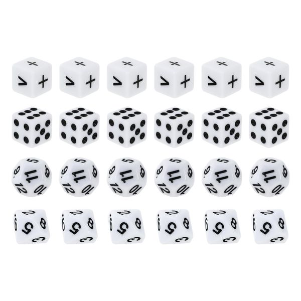 NUOBESTY Teaching Dice Set, Math Dice Games for Kids 8-12, Include Math Operation Dice, Number Dice and Dot Dice for Math Teaching Classroom Supplies 24Pcs