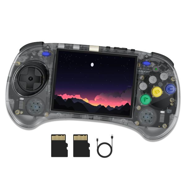 Dosnura RG ARC-S Retro Handheld Game Console 4 in IPS Screen Linux System RK3566 CPU 64Bit Video Game Player Built in 3500 mAh Battery Compatible with Bluetooth 4.2 and 5G WiFi(Black T)