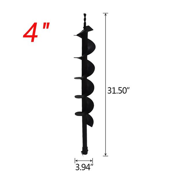 4" Earth Auger Drill Bits for Gas Powered Post Fence Hole Digger High-Quality