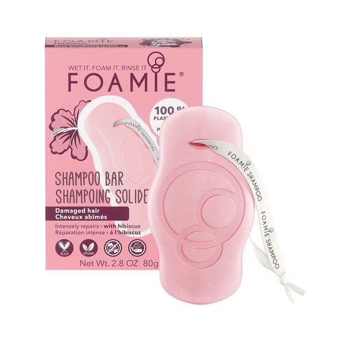 FOAMIE Shampoo Bar, Hibiscus for Damaged Hair, Plastic-Free, pH-Balanced, Soap-Free, No Sulphates or Parabens. Made in the UK.