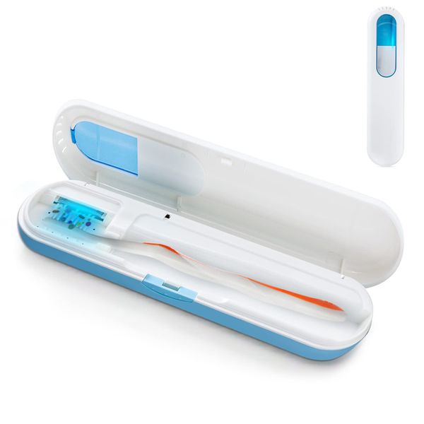 TAISHAN UV Sanitizer Toothbrush Case，Portable Travel Toothbrush Holder,Fits All Toothbrushes for Manual Toothbrushes,Safety Feature for Home and Travel