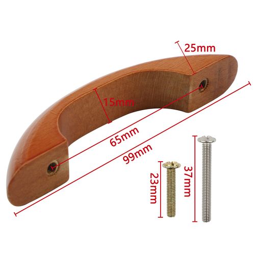 Pxyelec 3.9 Inch Wood Handle Pulls with Screws Drawer Knobs Pulls Handles for Kitchen Cabinets Furniture Dresser Wardrobe Cupboard, Pack of 10
