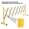 11FT Industrial Expandable Barricade Folding Security Gate with Wheels,Retrac...