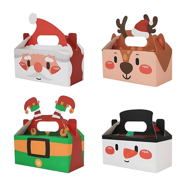YouYuer 20PCS Weihnachts Kekskästen Boxen,Keksschachtel Weihnachten Geschenkboxen Keksdosen für Weihnachts-Cupcake Süßigkeiten Dessert Cookie Backen Kekse Schokolade Donut