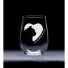 Cat silhouette stemless wine glass, 17 oz.