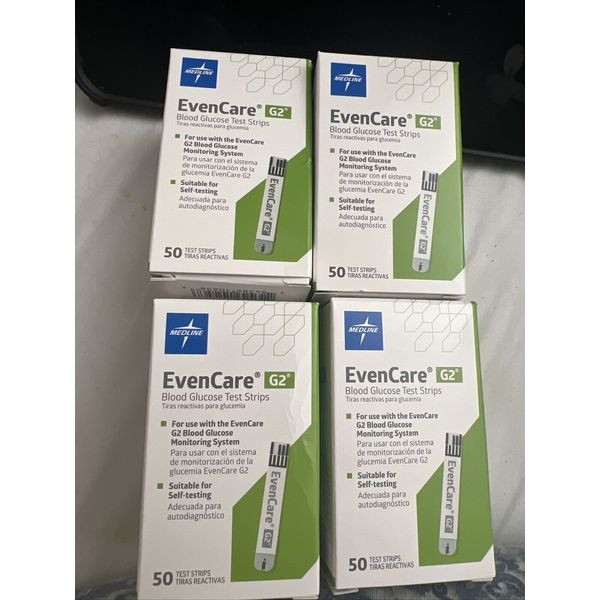 200 MEDLINE EvenCare G2 Blood Glucose Test Strips NEW Exp 12/24  to1/25