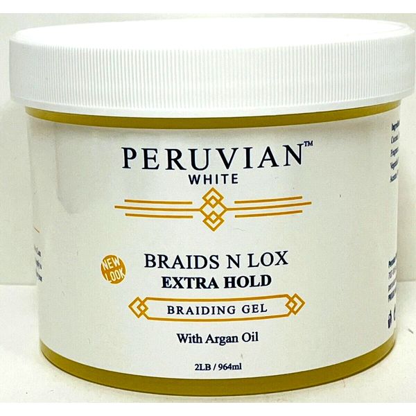 Peruvian White Braids N Lox Extra Hold Braiding Gel With Argan Oil 2LB NEW