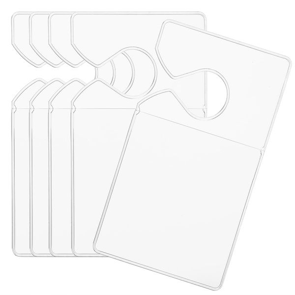 DSLSQD 5 Pcs Clear Parking Permit Holder, 77x127mm Parking Permit Hang Tag Holder Car Vertical Parking Lot Pass Rear View Mirror Hanger Temporary Parking Passes for Car Truck or Enterprises Office